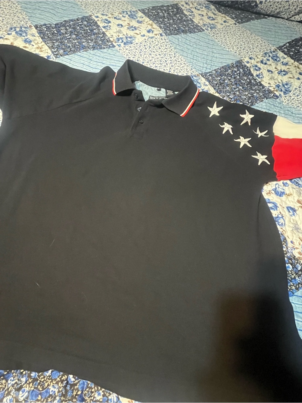 Patriotic Stars And Stripes Rock Point Polo XXL